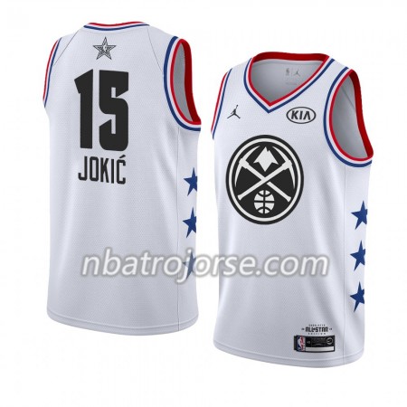 Män Denver Nuggets Tröja Nikola Jokic 15 2019 All-Star Jordan Brand Vit Swingman